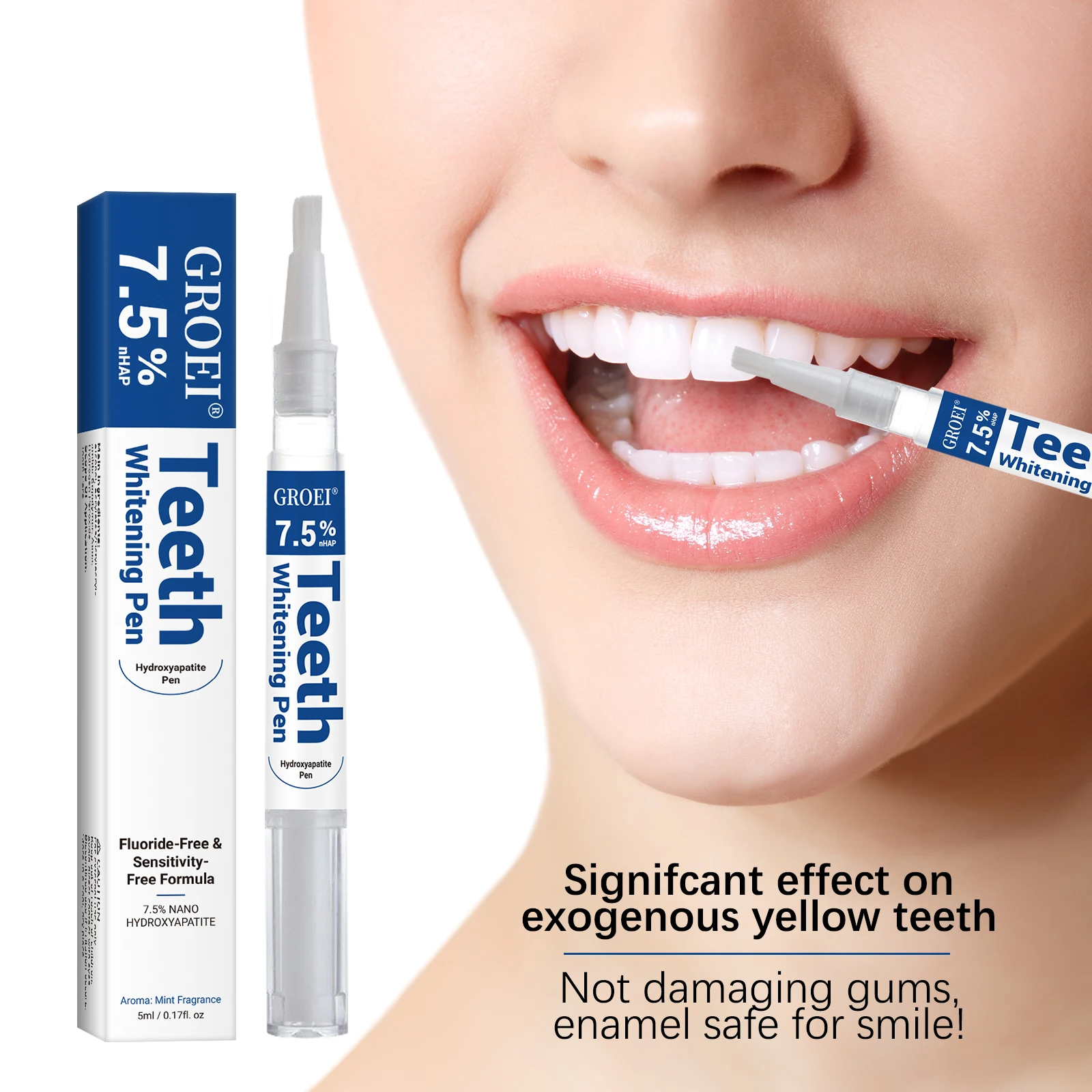Teeth Whitening Gel Pen - ปากกาฟอกสีฟันไฮดรอกซีอะพาไทต์ ปากกาเจลขจัดคราบขาวสดใส ดูแลสุขภาพช่องปาก ทำความสะอาด ฟันขาวสดใส ดูแลสุขอนามัยฟัน