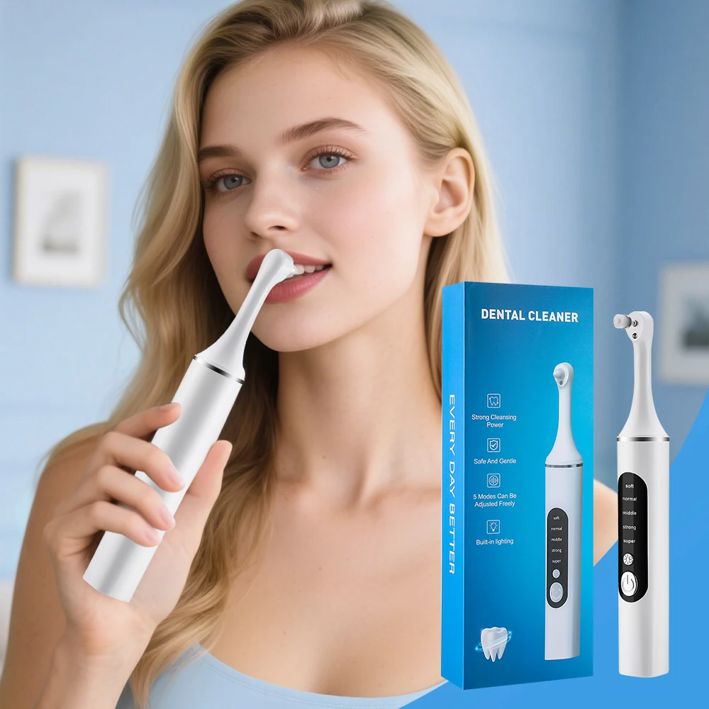 Teeth Whitening Toothbrush - เครื่องขัดฟันไฟฟ้า ขจัดคราบหินปูน ฟอกฟันขาว พร้อมหัวแปรง 6 หัว