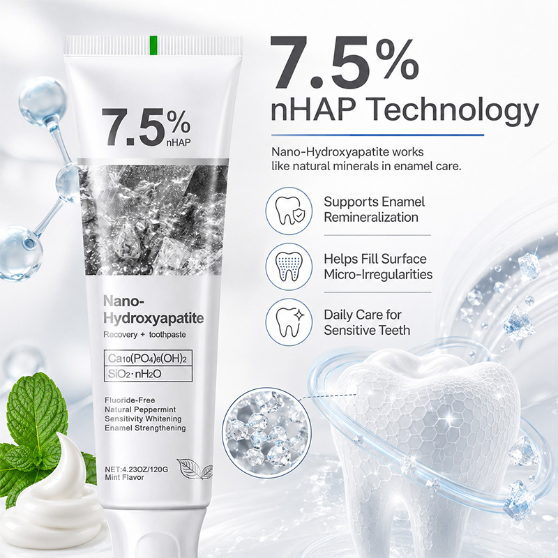 Teeth Whitening Kit - 5/6 ชิ้น 7.5% nHAP นาโนไฮดรอกซีอะพาไทต์ยาสีฟัน 120