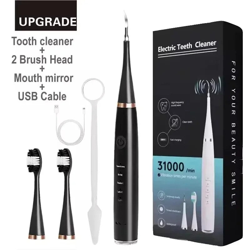 Teeth Whitening Toothbrush - แปรงสีฟันไฟฟ้าโซนิค 3-in-1 ช่วยขจัดคราบหินปูน ฟอกสีฟัน ชาร์จไฟผ่าน USB