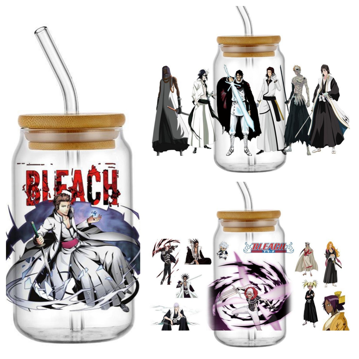 Uv Whitening Kit - สติกเกอร์ลายอนิเมะ BLEACH ไอเซ็น บายคุยะ แบบใหม่ สำหรับติดแก้ว