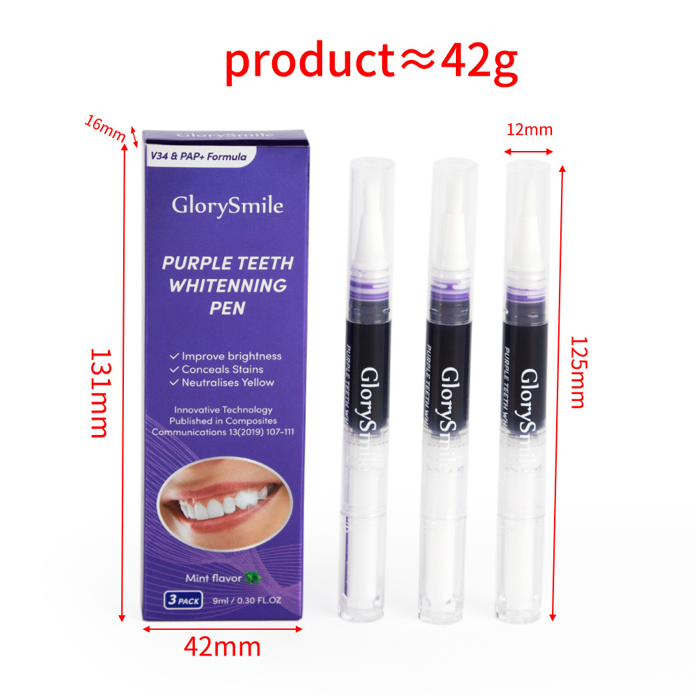 Teeth Whitening Gel Pen - ปากกาไวท์เทนนิ่งฟัน เมย่า เอสเซนส์เจล แบบทา แผ่นฟอกสีฟัน ปากกาทำความสะอาดฟันสีม่วง