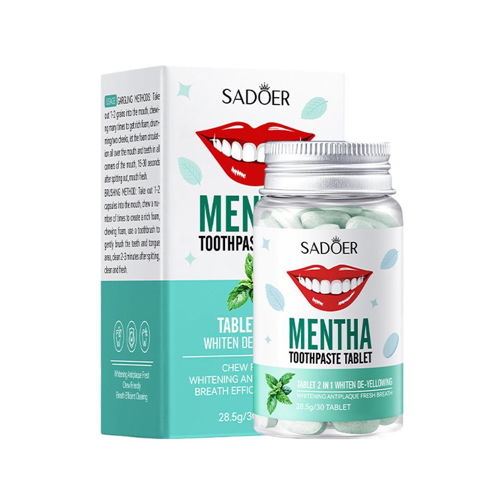 Teeth Whitening Ulta - Mint Solid ยาสีฟันเม็ด Mint รสชาติฟัน Breath
