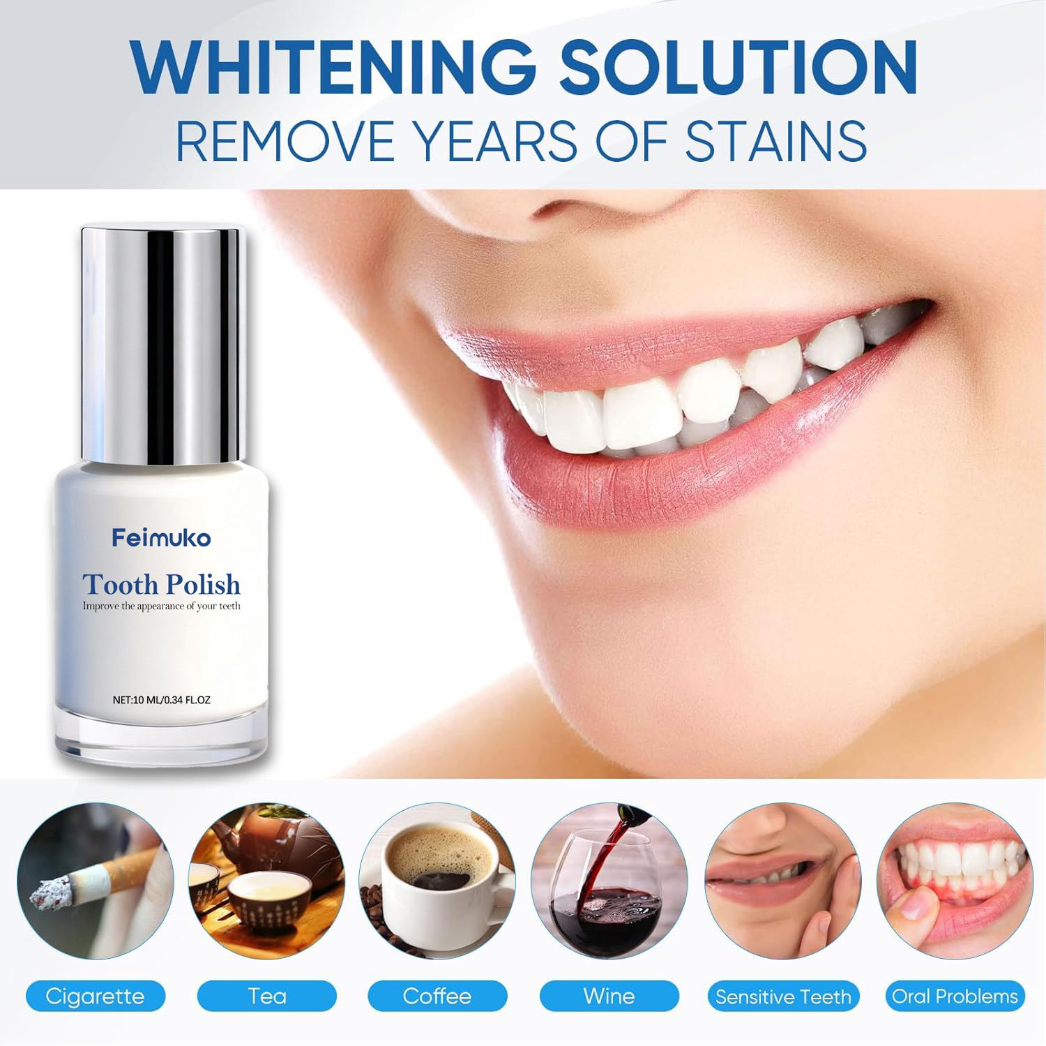 สีทาฟอกฟันขาว 10 มล. - ขจัดครา - Teeth Paint Whitening บทวิจารณ์และราคา
