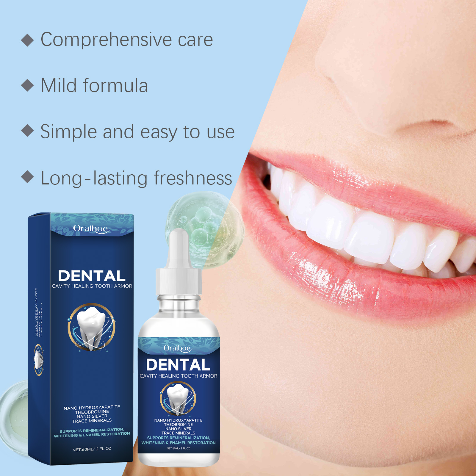 เซรั่มฟอกฟันขาว Oralhoe ขจัดคร - Teeth Whitening And Stain Removal บทวิจารณ์และราคา