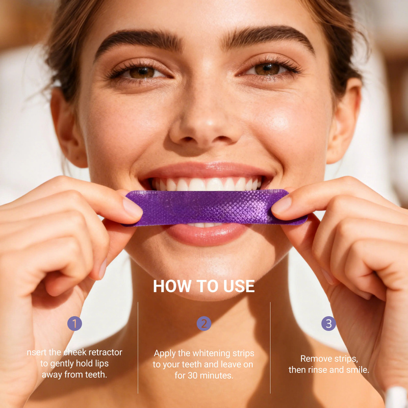CEELIKE แผ่นฟอกสีฟันสีม่วง 7/2 - Teeth Whitening With Peroxide บทวิจารณ์และราคา