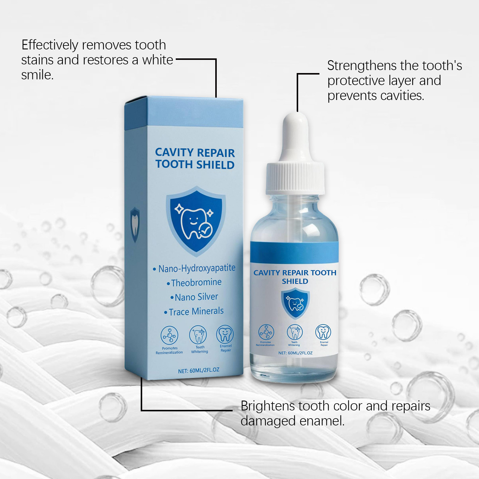น้ำยาขัดฟันขาว 60 มล. ซ่อมแซมฟ - Teeth Whitening And Stain Removal บทวิจารณ์และราคา