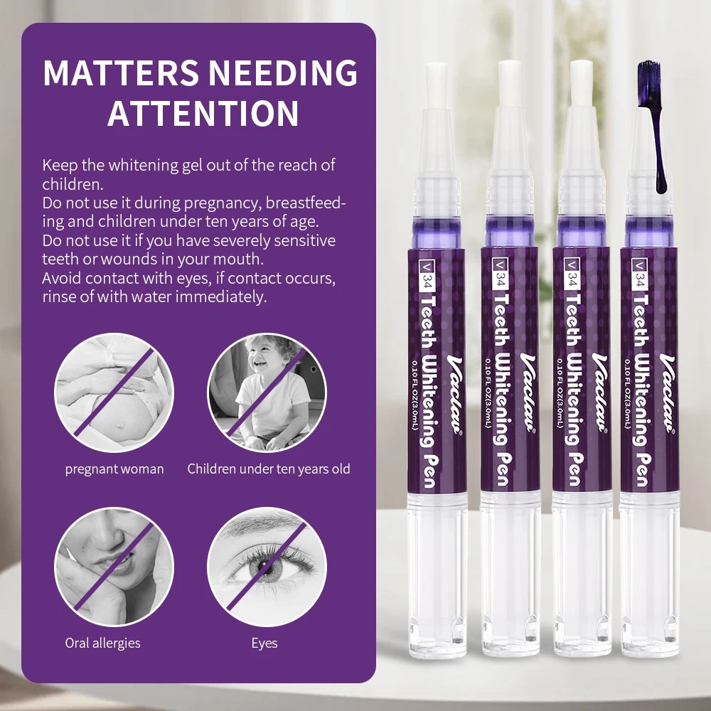 ปากกาเจลฟอกสีฟันสีม่วง วาคลาฟ  - Teeth Whitening Kit บทวิจารณ์และราคา