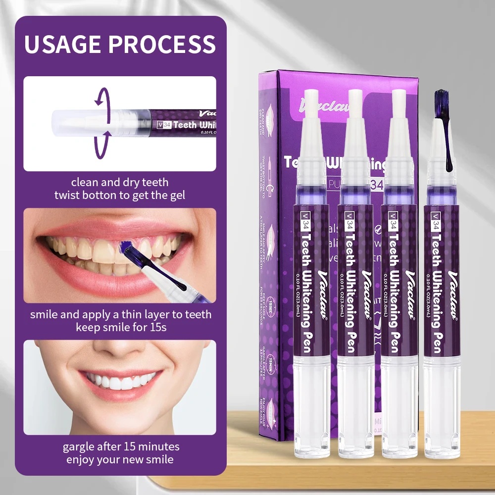 ปากกาเจลฟอกสีฟันสีม่วง วาคลาฟ  - Teeth Whitening Kit บทวิจารณ์และราคา